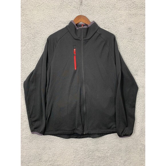 PEBBLE BEACH Large (L) Full Zip Black Red Golf Activewear Jacket Chest Pocket - Picture 1 of 12